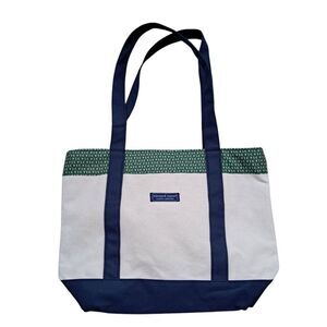 Vineyard Vines Canvas Shopping Travel Tote Green Natixis Large